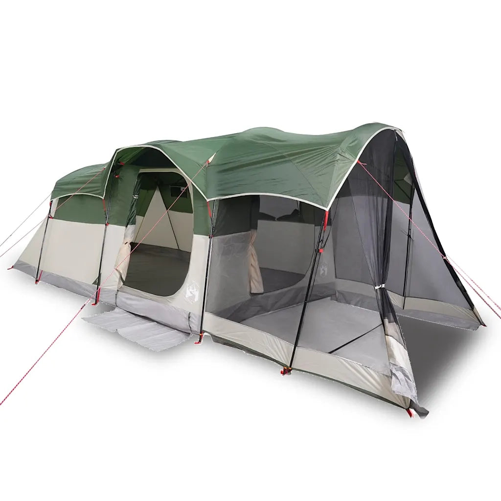 Tenda Familiare a Tunnel per 8 Persone-Tenda da campeggio Verde Impermeabile 817182