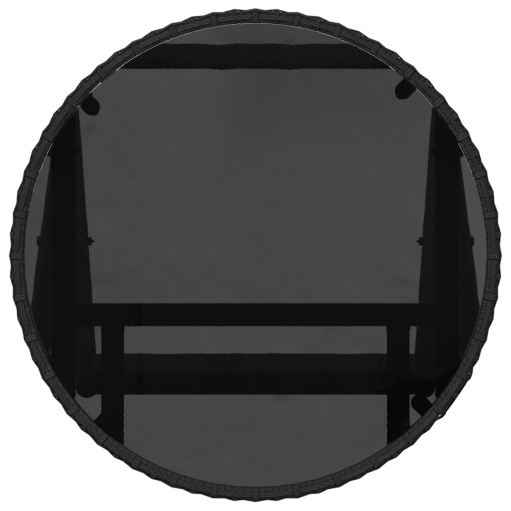 Set Bistro da Giardino 3 Pezzi con Cuscini Rattan Nero