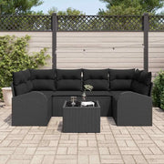 Set Divano da Giardino Nero 55 x 55 x 37 cm polyrattan