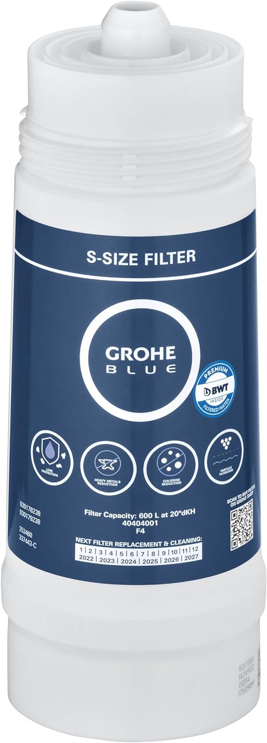 Filtro grohe a 5 fasi taglia S capacità media 600 L 40404001 grohe blue riduce residuo fisso e calcare