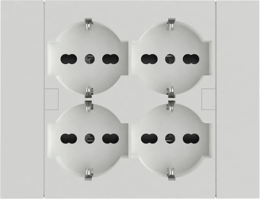 MULTRIPRESA DA PARETE SCHUKO 'QUADRA' Colore bianco - ELECTRALINE