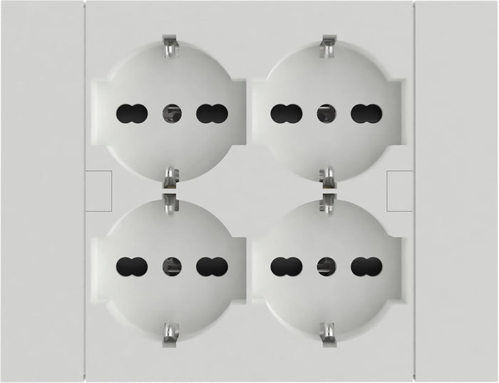 MULTRIPRESA DA PARETE SCHUKO 'QUADRA' Colore bianco - ELECTRALINE