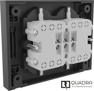 MULTIPRESA BIPASSO + SCHUKO INCASSO ELECTRALINE  NERO POSTI 4 2P+T 16A