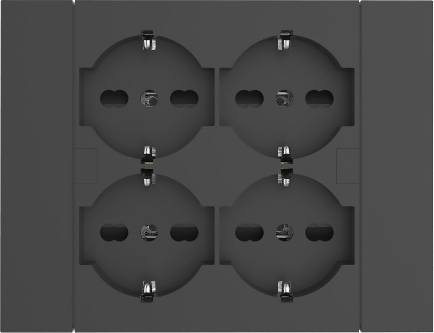 MULTIPRESA BIPASSO + SCHUKO INCASSO ELECTRALINE  NERO POSTI 4 2P+T 16A