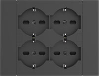 MULTIPRESA BIPASSO + SCHUKO INCASSO ELECTRALINE  NERO POSTI 4 2P+T 16A