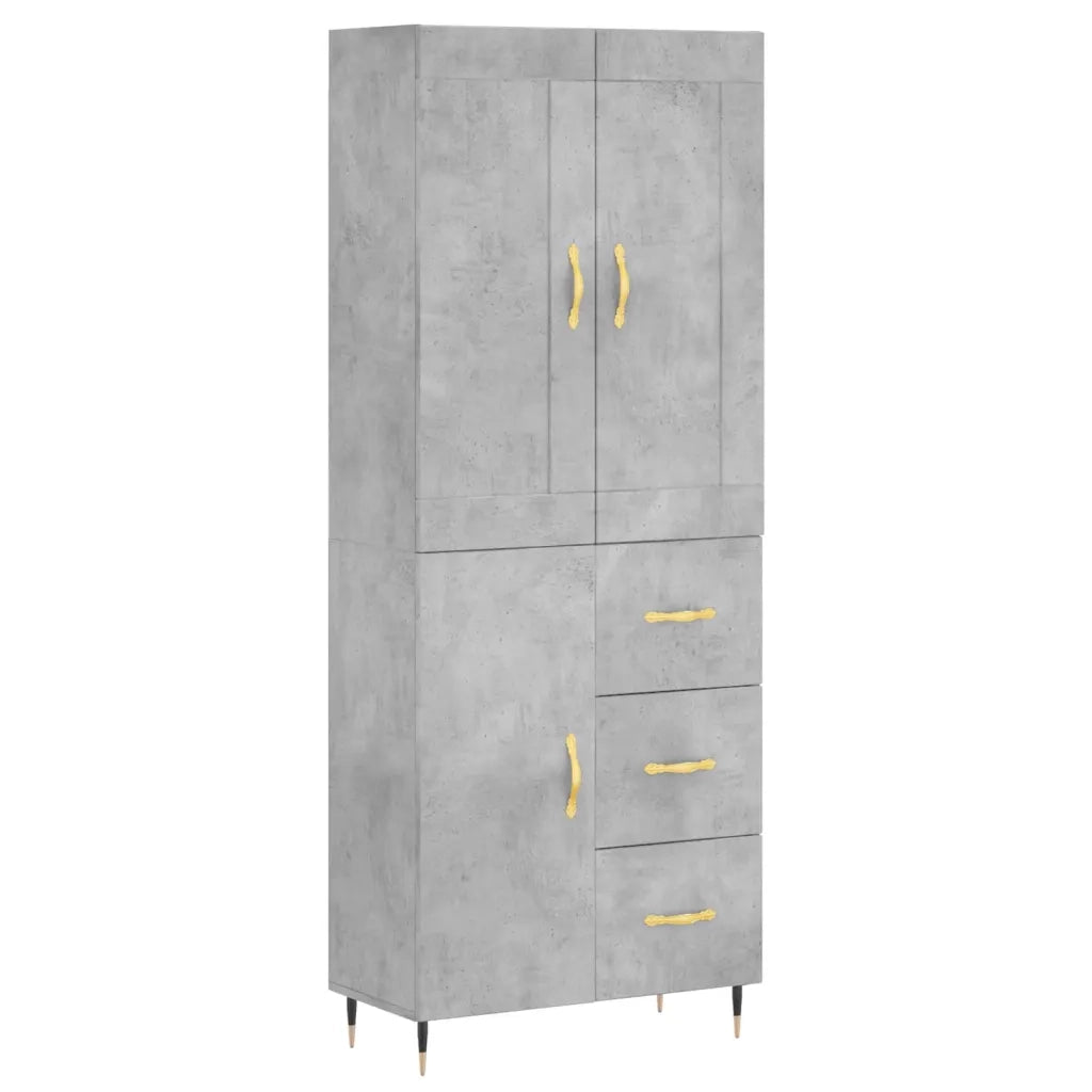 Credenza-Buffet-Armadio da cucina Grigio Cemento 69,5x34x180 cm in Legno Multistrato 596937