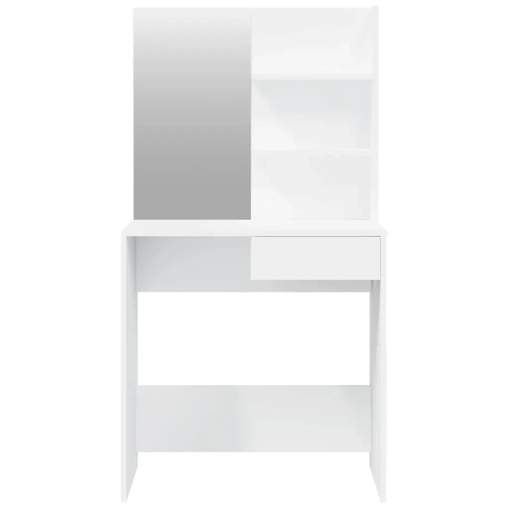 Set Tavolo da Toeletta | Tavolo da Trucco Bianco 74,5x40x141 cm