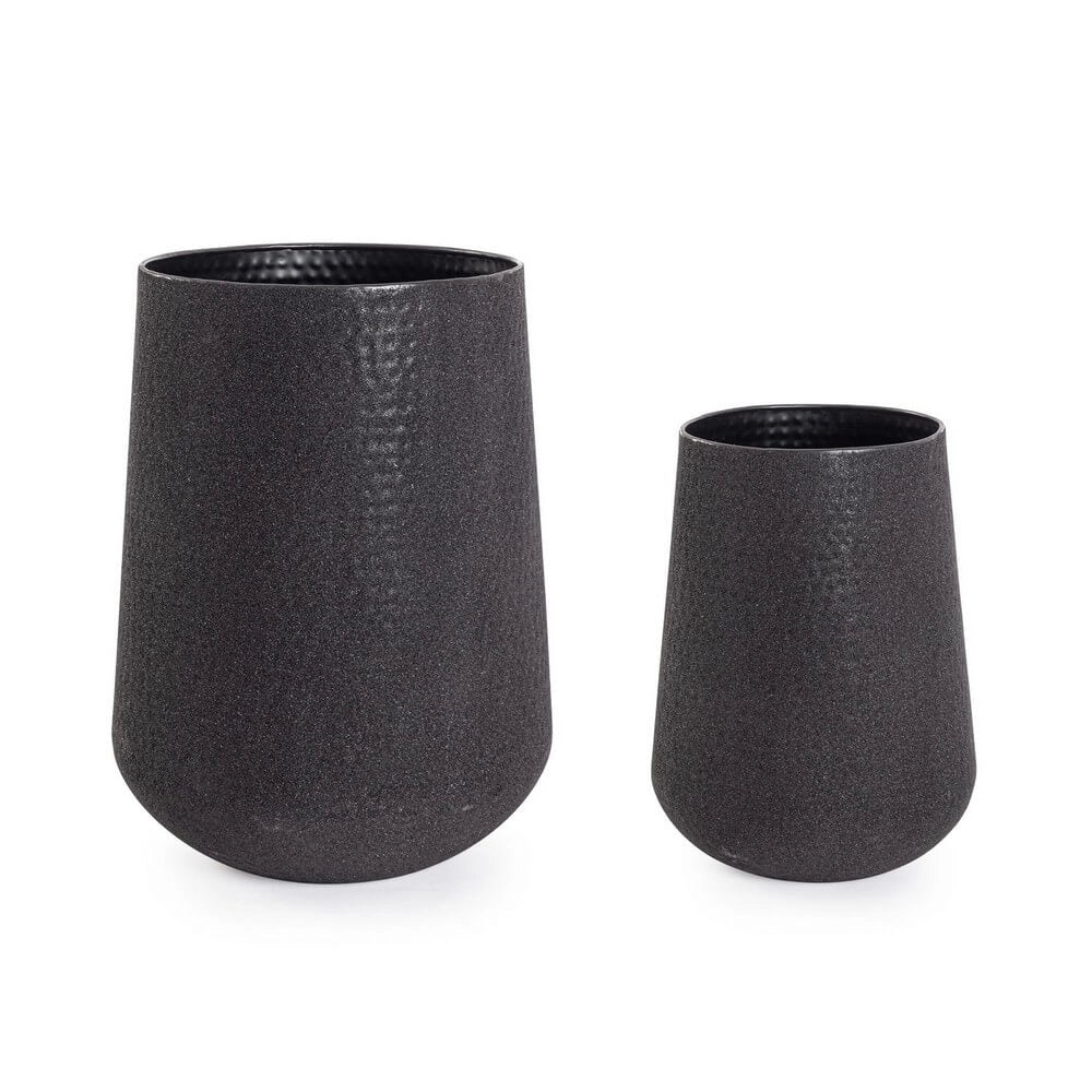 Set di 2 Porta Vaso in Metallo con Finitura Smaltata Opaca - FRESH