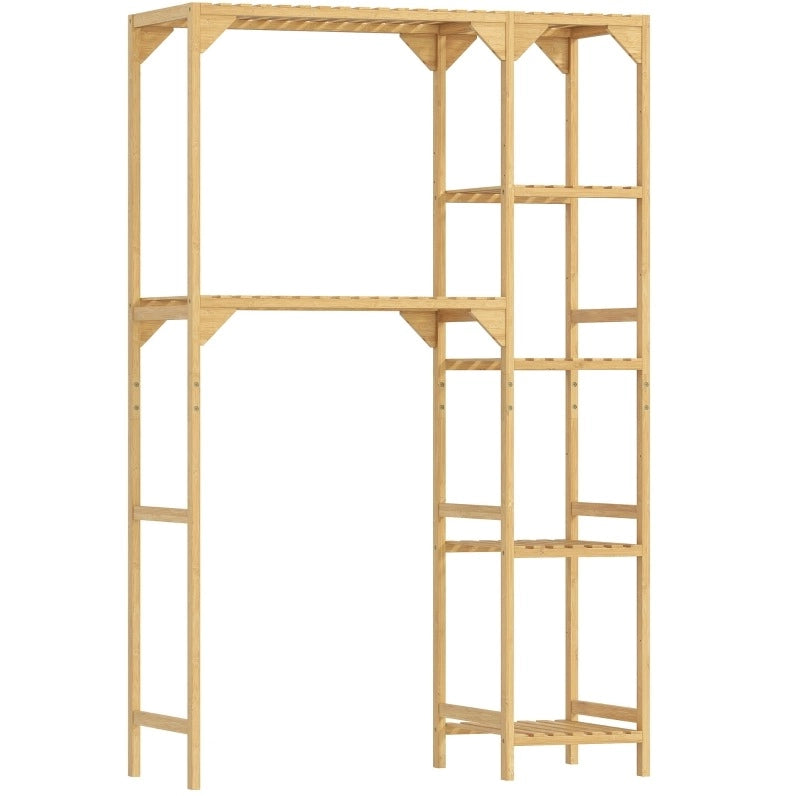Scaffale per lavatrice 100x40x157 cm naturale in bambù, 7 ripiani