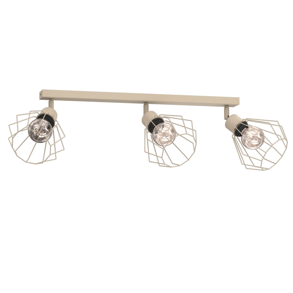 Lampada soffitto Parkla 3 luci beige metallo E27 Luminex
