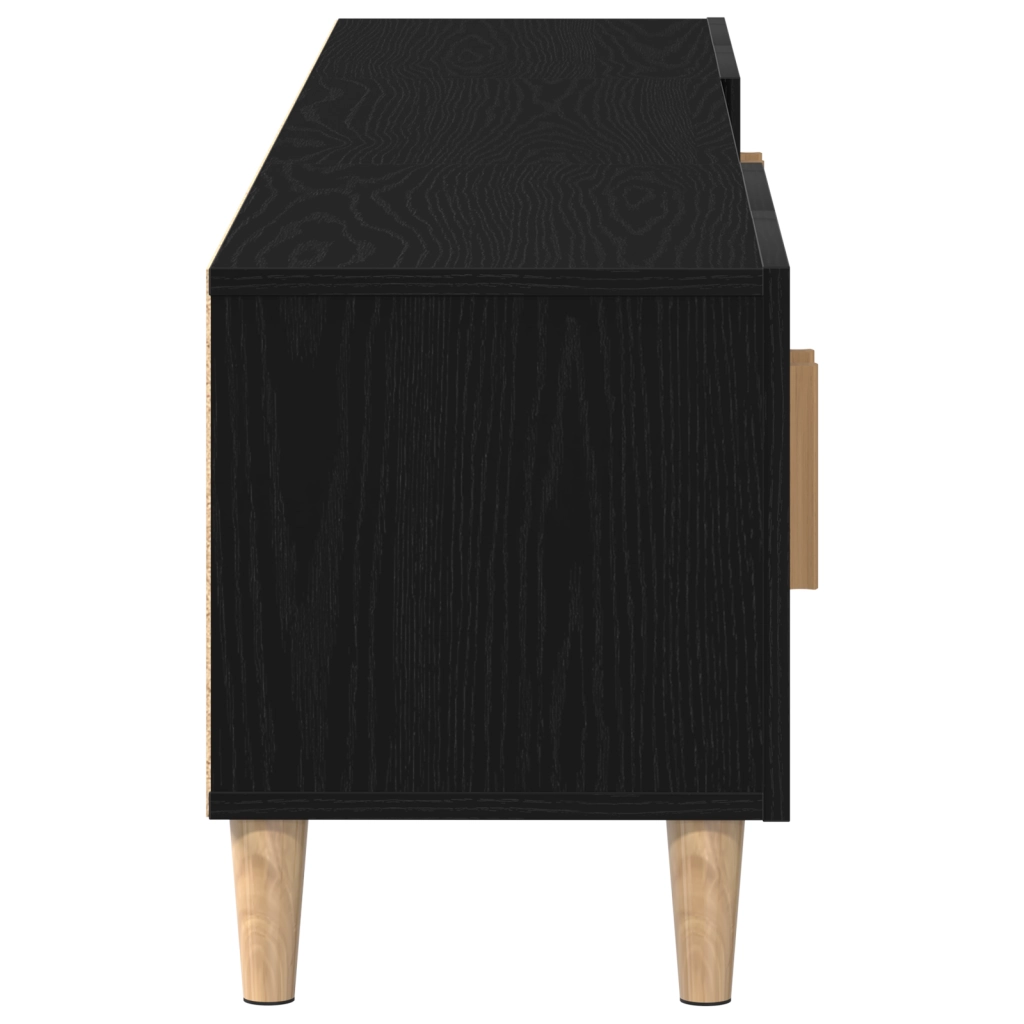 Mobile TV  Nero Rovere 180x31,5x40 cm Legno ingegnerizzato