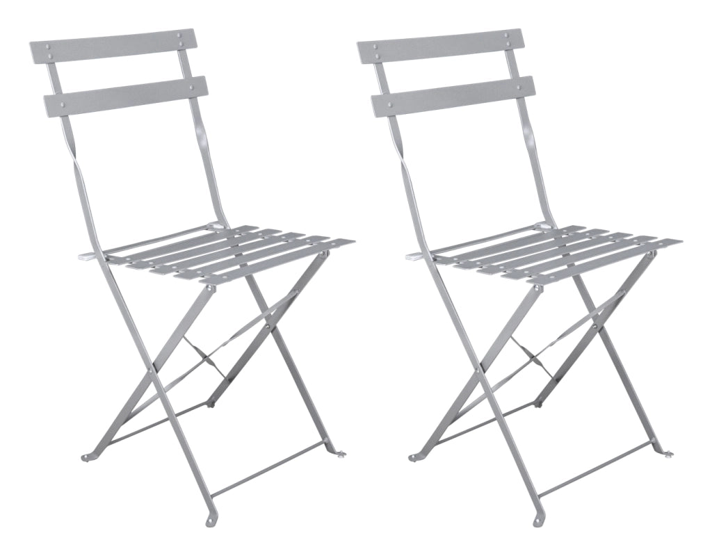 Sedia pieghevole da giardino in metallo grigio, sedia richiudibile - Amalfi (2 pz.) - SP01AM