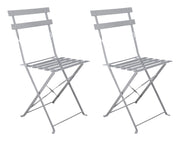 Sedia pieghevole da giardino in metallo grigio, sedia richiudibile - Amalfi (2 pz.) - SP01AM