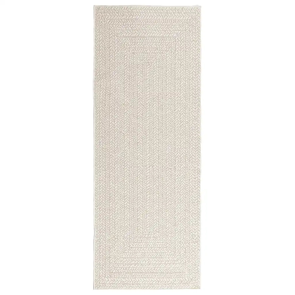Tappeto del soggiorno | Tappeto ZIZUR Crema 80x200 cm Aspetto Iuta Interni ed Esterni