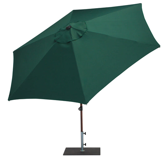 Ombrellone da Giardino Ø3 m Palo Ø38 mm in Alluminio Effetto Legno Tessuto Poliestere Trend Wood Verde