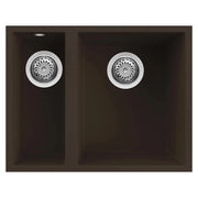 Lavello Elleci Incasso 2 vasche 56x44 Quadra 150 Sottotop Granitek Espresso Marrone LGQ15078BSO