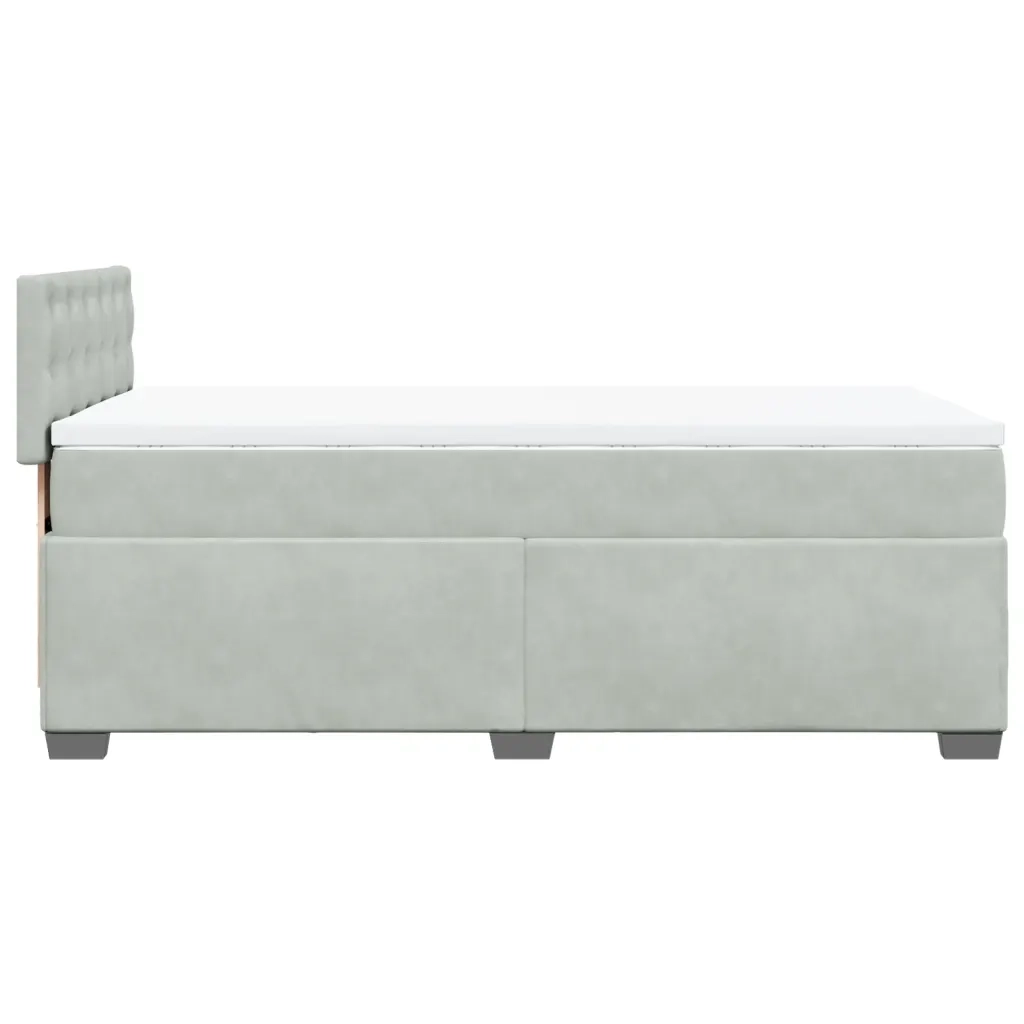Giroletto a Molle con Materasso Grigio Chiaro 100x200cm Velluto 3288546