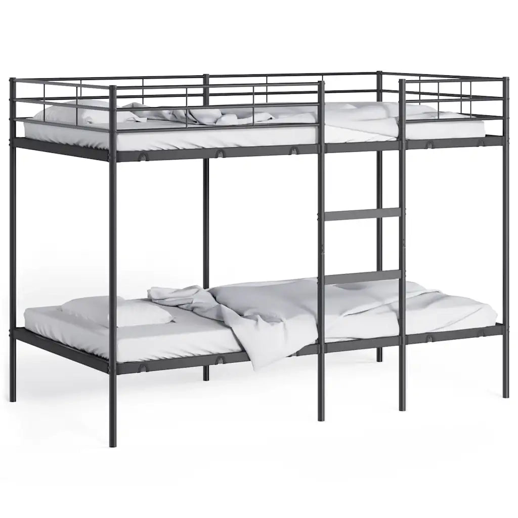 Letto a Castello senza Materasso Nero 107x203 cm in Acciaio 42000325