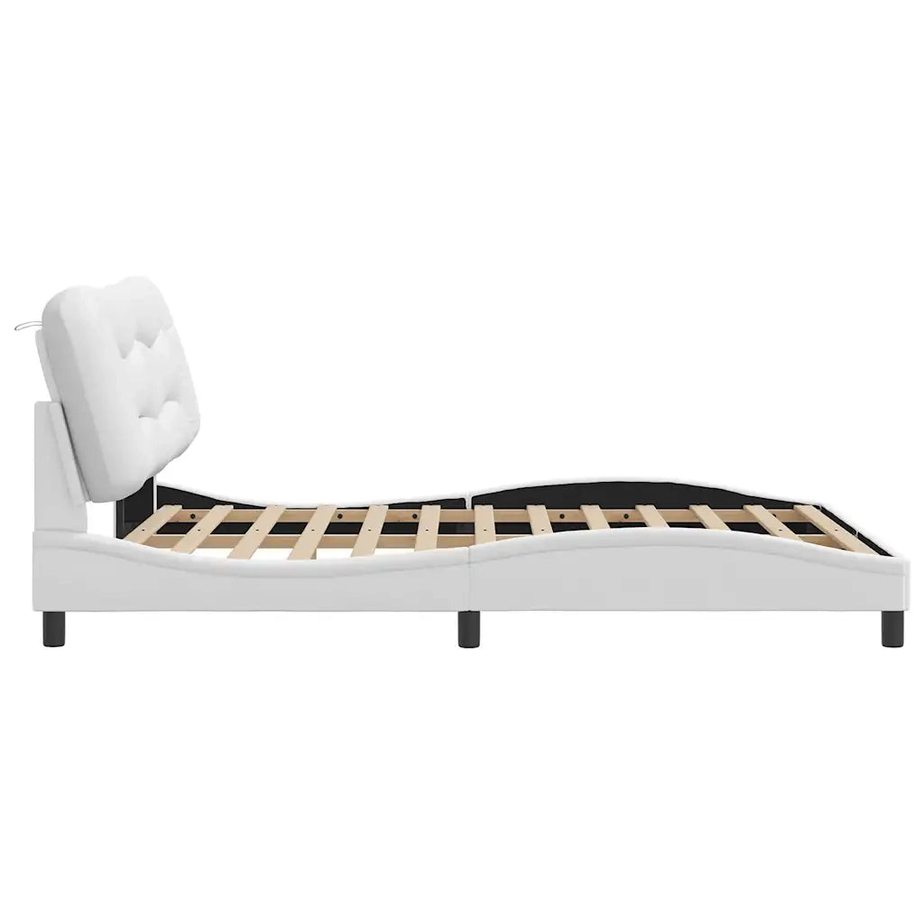 Giroletto senza Materasso Hvar Bianco 160x200 cm in Similpelle