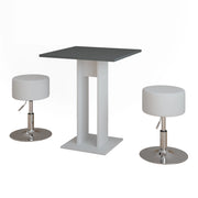 Vicco Set di tavoli da pranzo Bianco/antracite 65 x 65 cm con 2 sgabelli