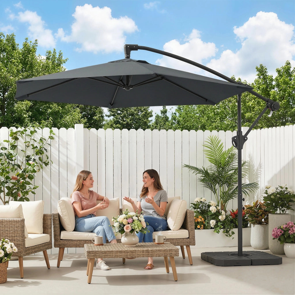 Ombrellone da Giardino ¨C zephmum ¨C Grigio Scuro ?300 cm