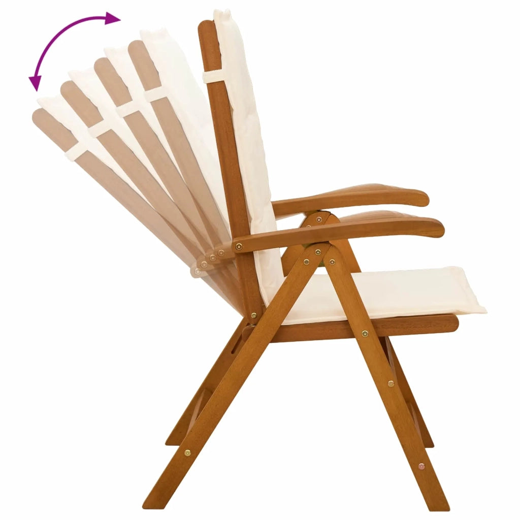 Sedie da giardino reclinabili 4 pz Naturale 3434464