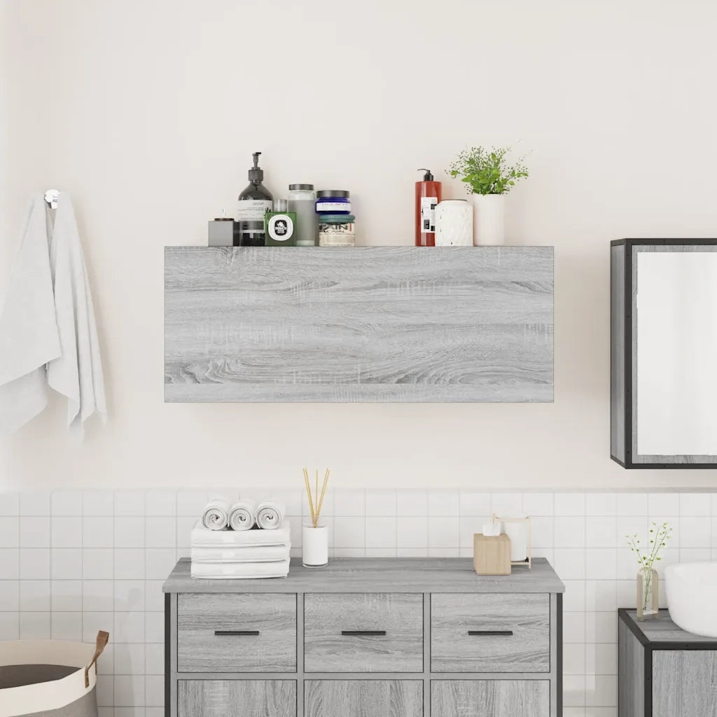 Mobile da Bagno Grigio Sonoma 100x25x40 cm in Truciolato