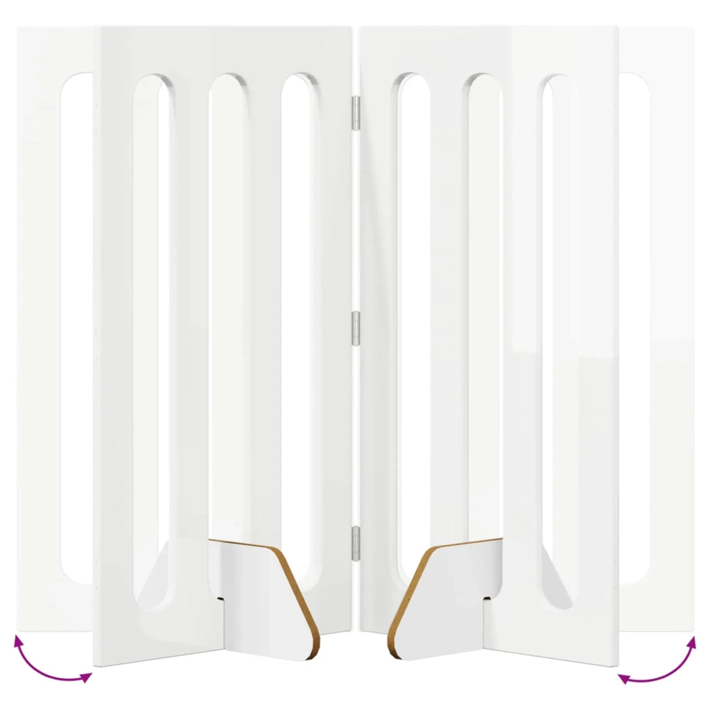 Recinto pieghevole per animali 4 pcs Bianco Lucido