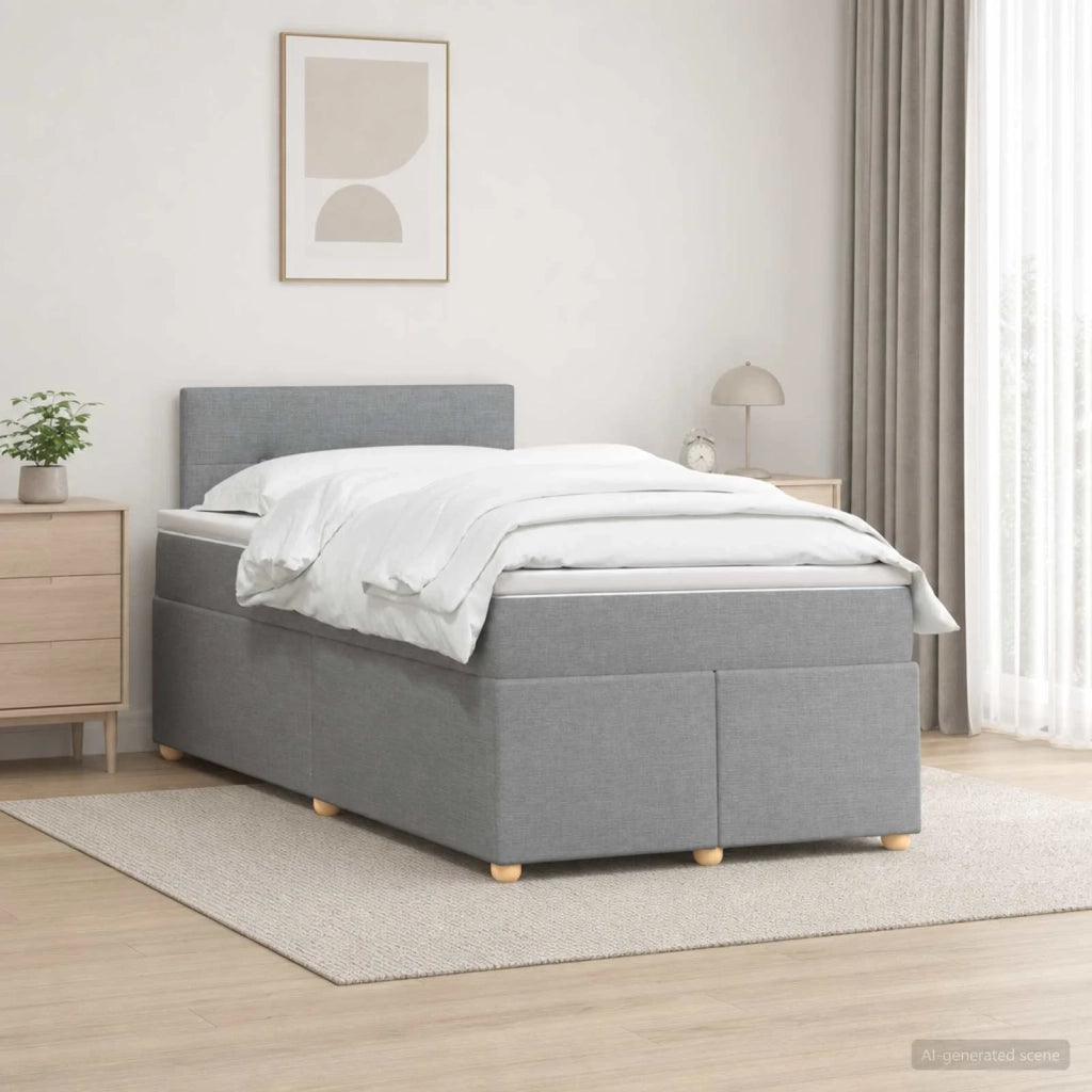 Letto box spring con materasso Grigio Chiaro 120 x 200 cm 3452394
