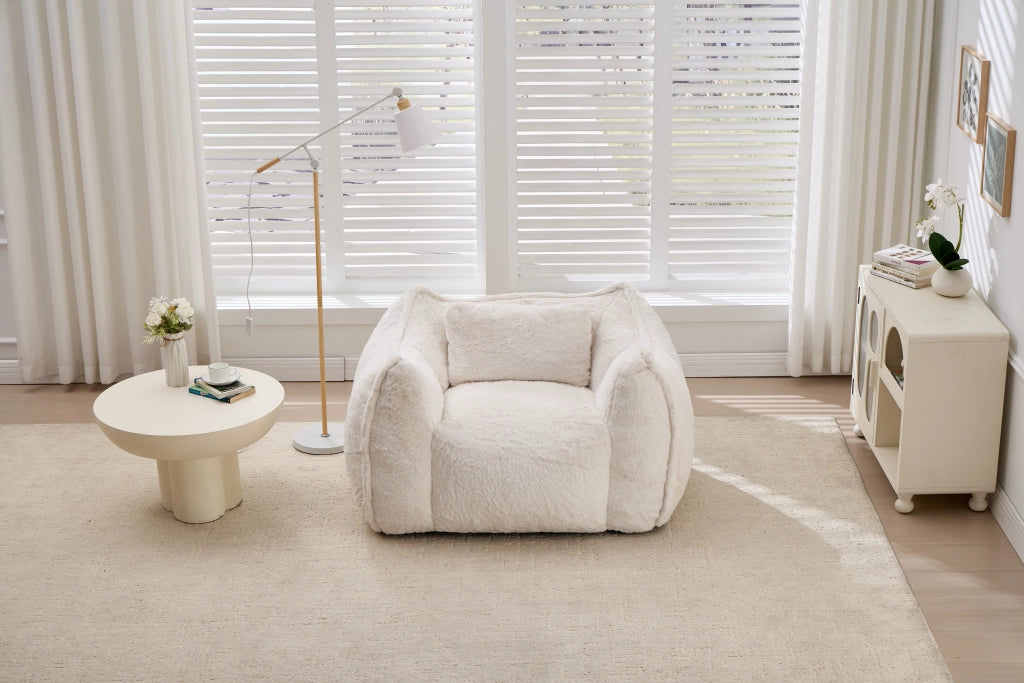Divano a sacco gigante con cuscino ¨C Minimal ¨C beige 130x130x80