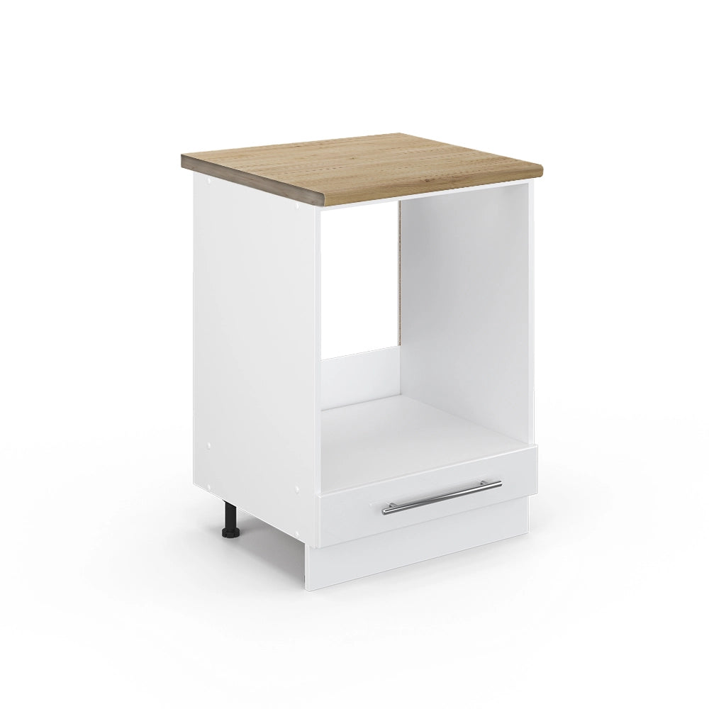 Mobile per forno da incasso Fame-Line Bianco lucido/Bianco 60 cm, PL Rovere Vicco