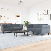 Set di Divani 2 pz Grigio Scuro in Velluto 3209220