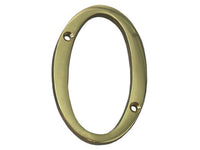 NUMERO CIVICO 0 INGLESE IN OTTONE LUCIDO - 5 pezzi