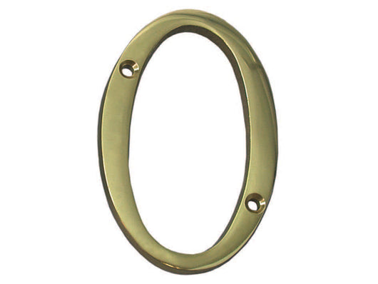 NUMERO CIVICO 0 INGLESE IN OTTONE LUCIDO - 5 pezzi