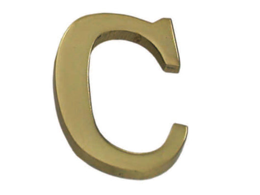 LETTERA ALFABETO C IN OTTONE LUCIDO - 5 pezzi
