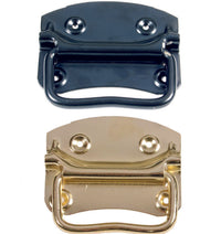 MANIGLIE PER BAULI TIPO AMERICANO SNODATE- - mm.110x85x50h. ottonate - 12 pezzi