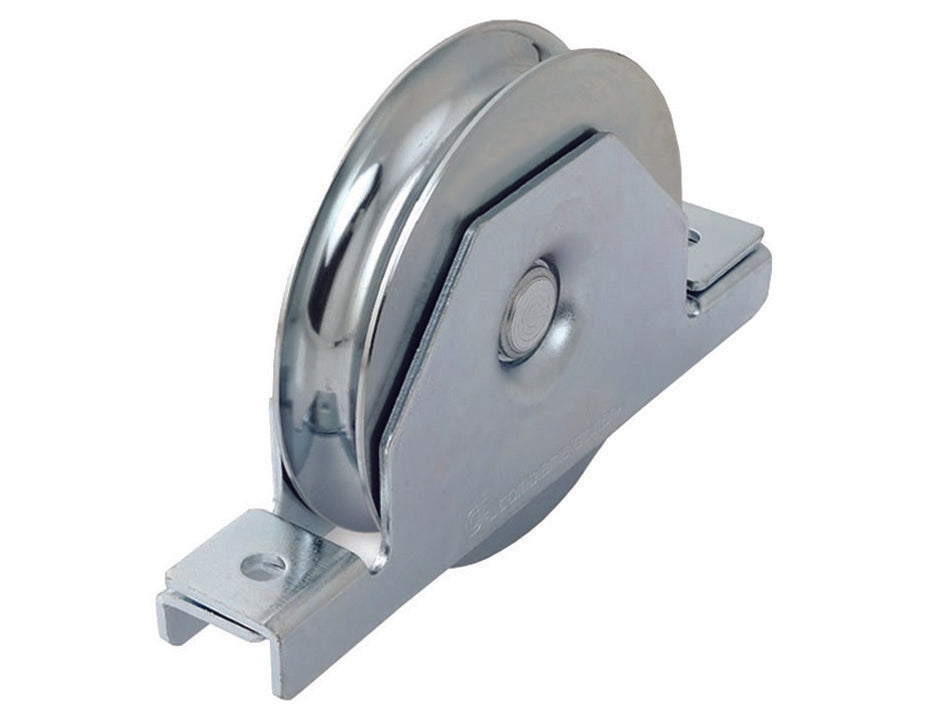 RUOTA CANCELLI GOLA TONDA 1 CUSCINETTO A SFERA ART.425- - ø mm.100x24 - binario ø mm.20 - portata kg.230 - 2 pezzi COMBI