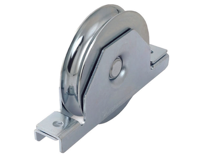 RUOTA CANCELLI GOLA TONDA 1 CUSCINETTO A SFERA ART.425- - ø mm.100x24 - binario ø mm.20 - portata kg.230 - 2 pezzi COMBI