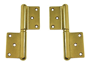 CERNIERA IN GROSSEZZA IN OTTONE LUCIDO- - mm.140 SX - 2 pezzi