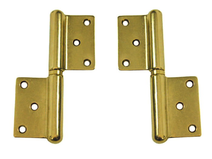 CERNIERA IN GROSSEZZA IN OTTONE LUCIDO- - mm.140 SX - 2 pezzi