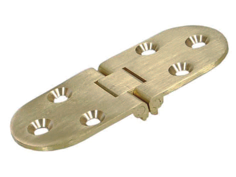 CERNIERA  OTTONE A BISCOTTO CON FERMO- - mm.30x80 - 6 pezzi