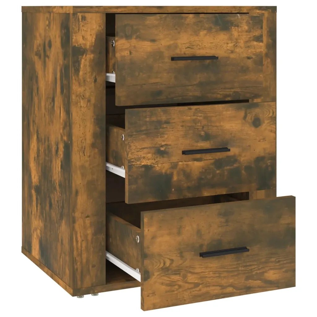 Comodino | Armadio da Notte | Mobiletto da notte Rovere Fumo 50x36x60 cm Legno Multistrato