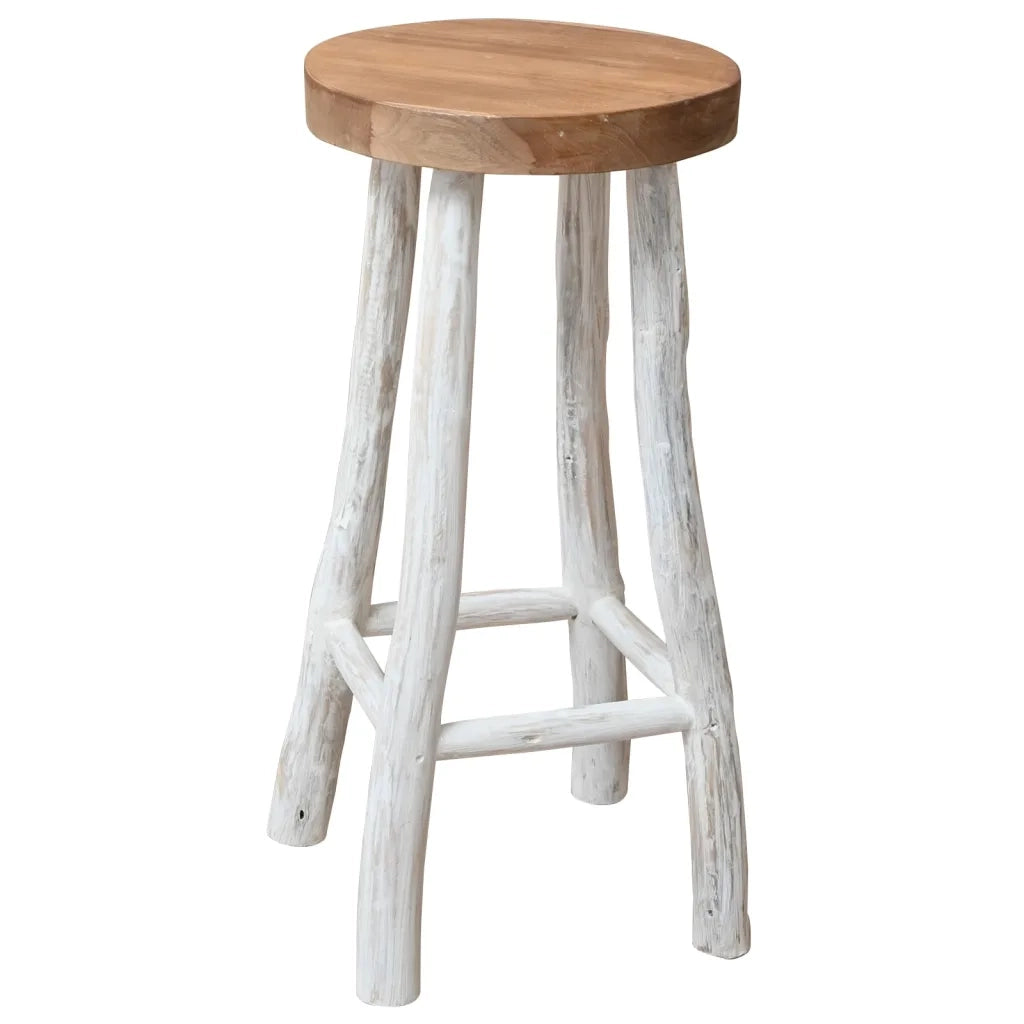Sgabello da Bar in Legno Massello di Teak cod mxl 67586