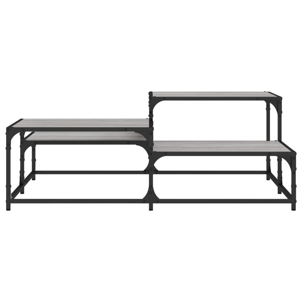 Tavolino Salotto-Tavolino da soggiorno-Tavolo Grigio Sonoma 107x107x40 cm Legno Multistrato