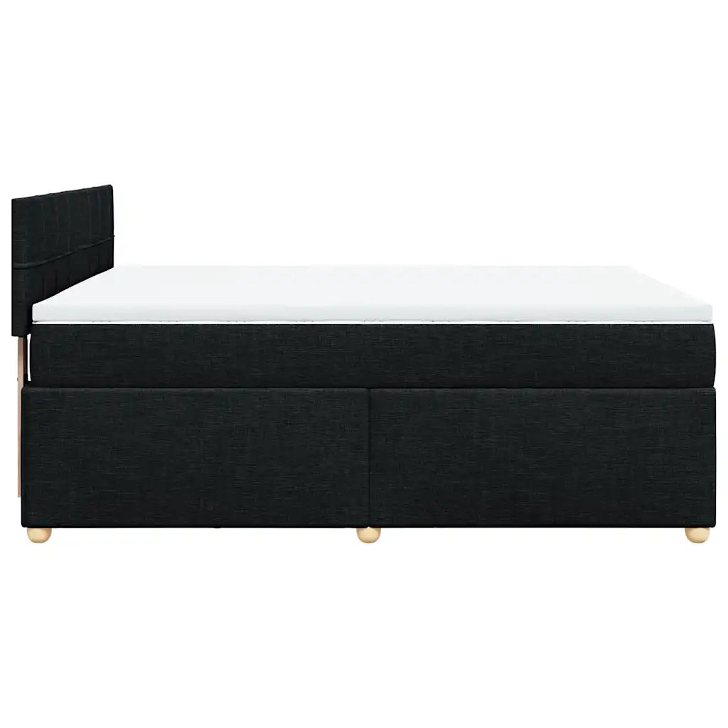 Giroletto a Molle con Materasso Nero 140x200 cm in Tessuto