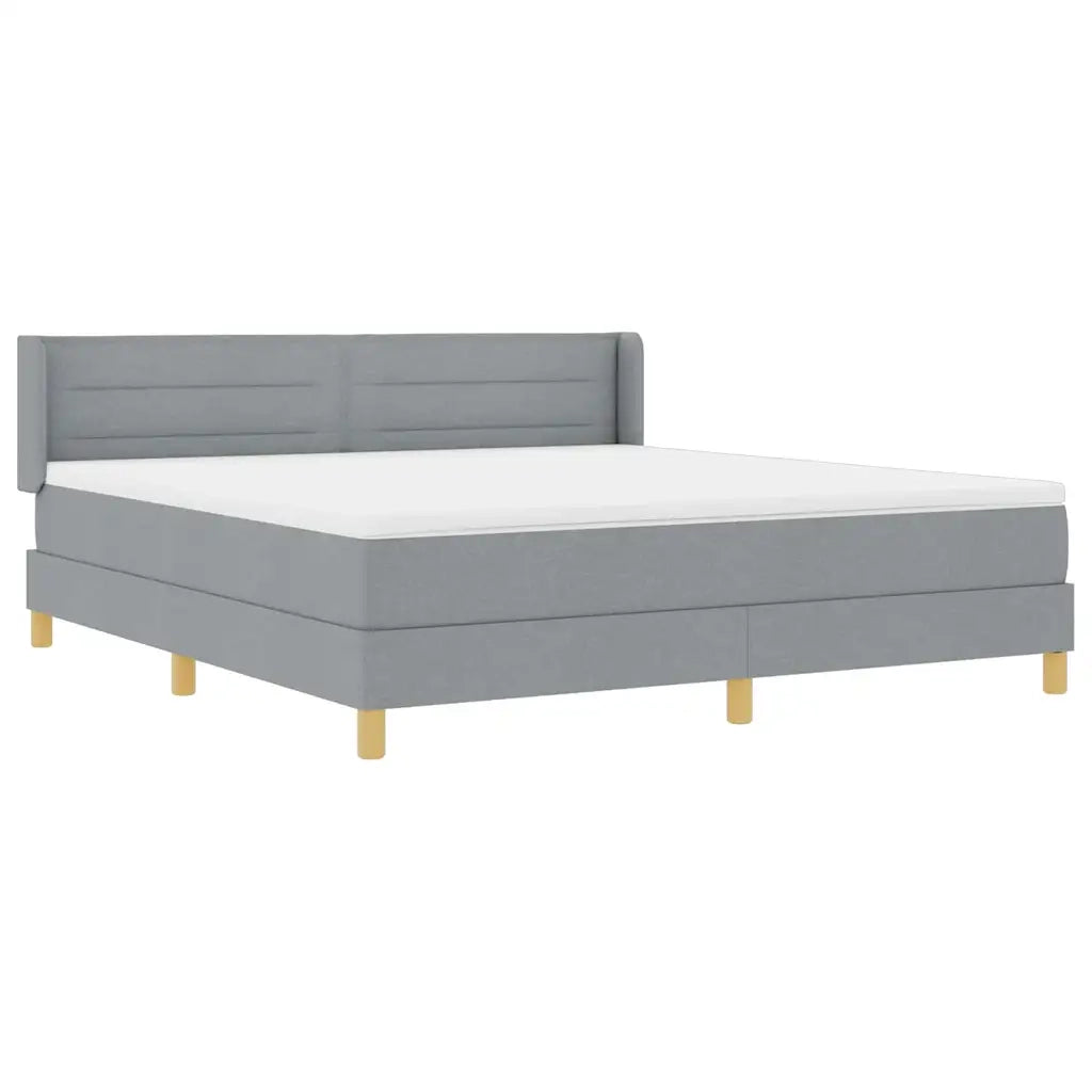Letto a molle con materasso Grigio chiaro 200 x 180 cm Tessuto 3341244