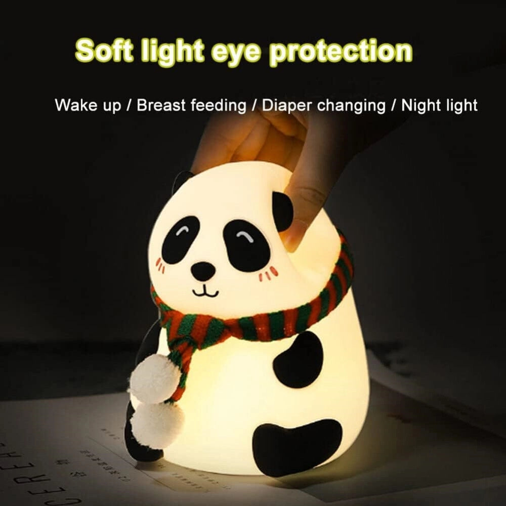 Trade Shop - Luce Notturna Panda Led Sensore Touch Lampada Da Tavolo Usb Ricaricabile Camera -