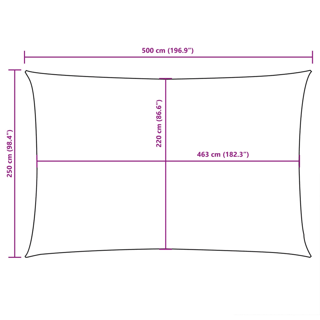 Parasole a Vela Oxford Rettangolare 2,5x5 m Talpa 135429