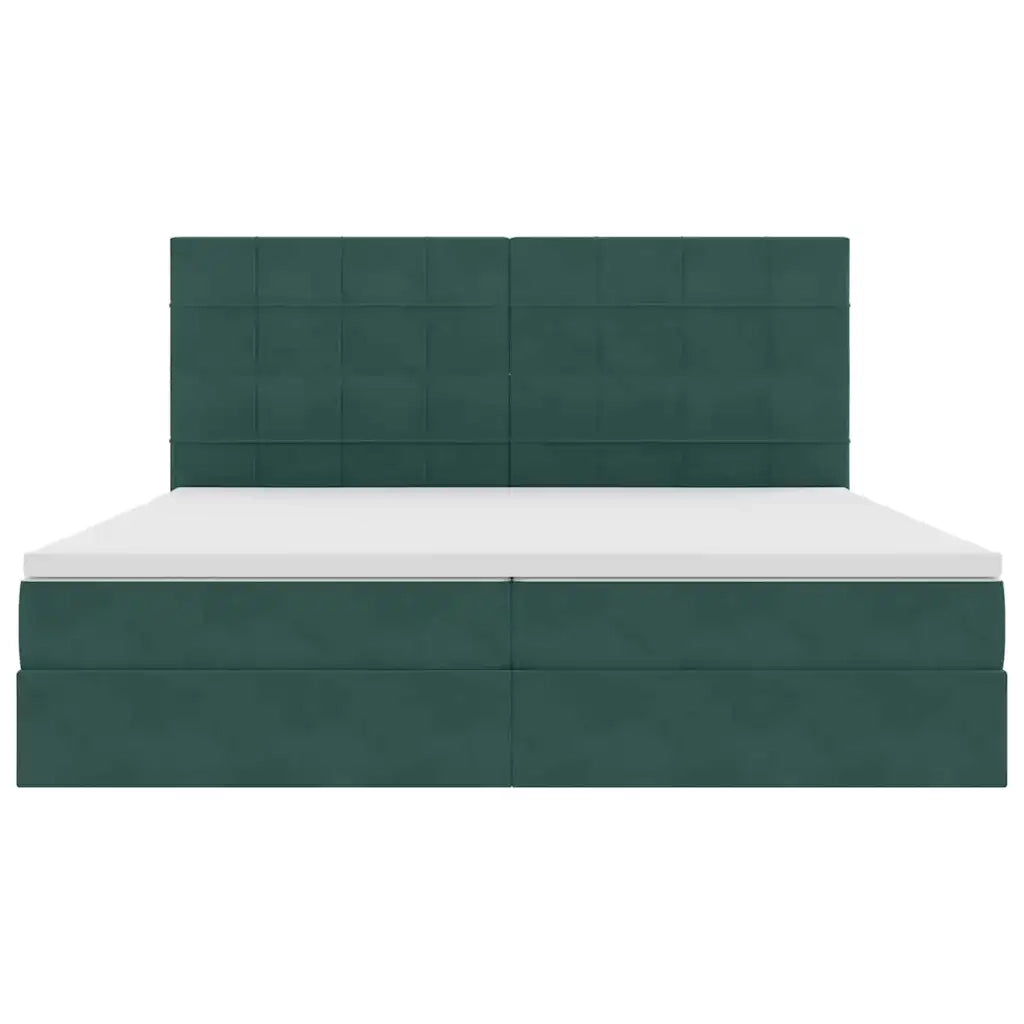 Letto con contenitore e materasso Verde Scuro 200 x 200 cm 3372054