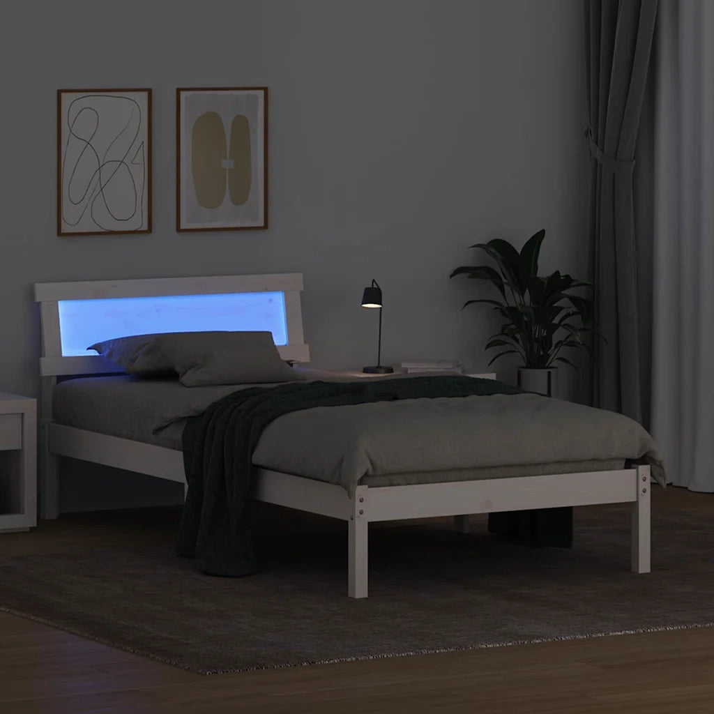 Struttura del letto Bianco 75 x 190 cm Pino massello 872846